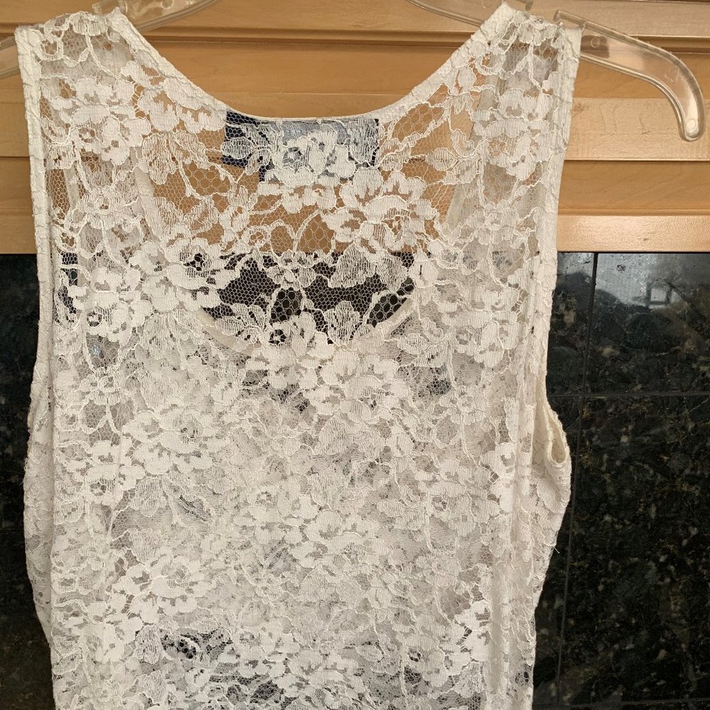 Karen Kane White Lace Tank Top